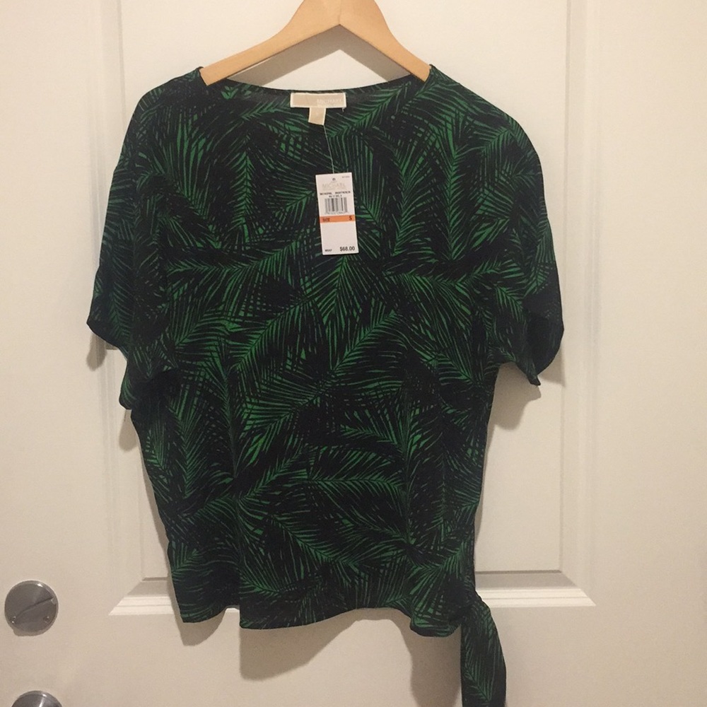 Michael Kors Green and Black Top